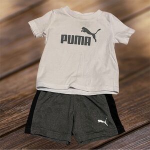 Puma Baby Boy 3-6m White and Black Matching Set Outfit